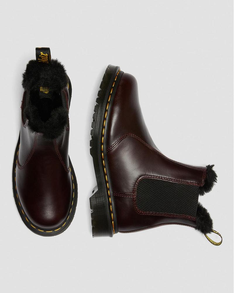 Botas de Invierno Dr Martens 2976 Leonore Faux Fur Forro Mujer Vino | MX 502TCE